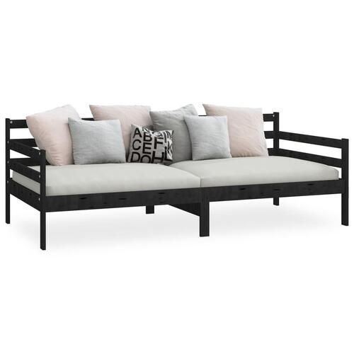 Daybed 90x200 cm massivt fyrretræ sort