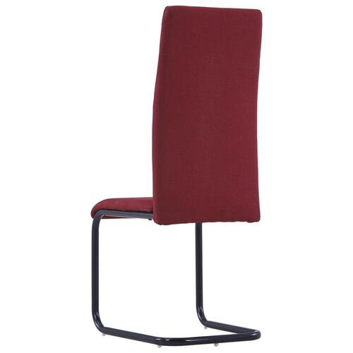 Spisebordsstole med cantilever 4 stk. stof vinrød