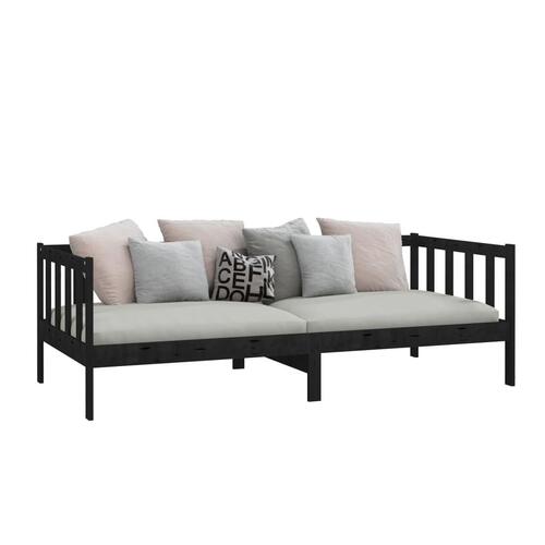 Daybed 90x200 cm massivt fyrretræ sort