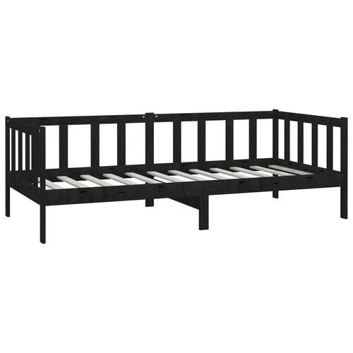 Daybed 90x200 cm massivt fyrretræ sort