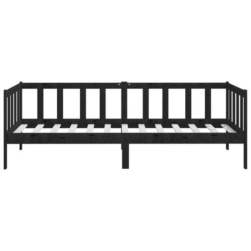 Daybed 90x200 cm massivt fyrretræ sort