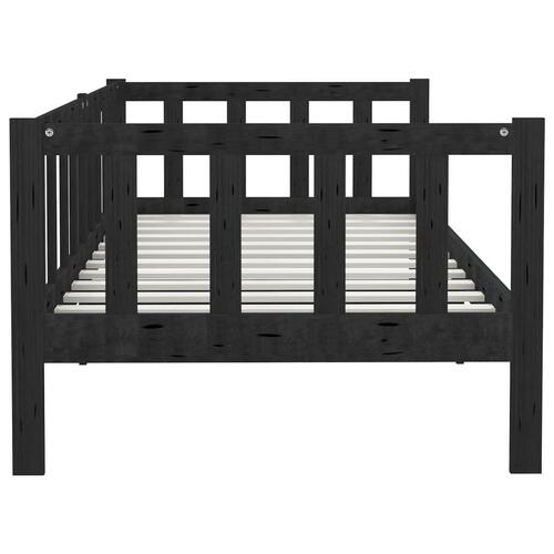 Daybed 90x200 cm massivt fyrretræ sort