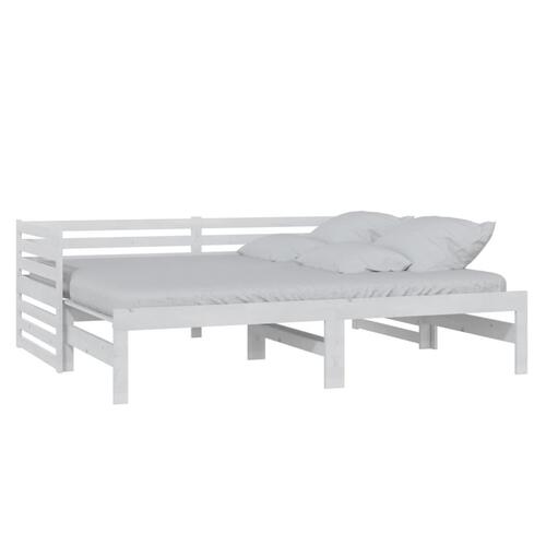 Daybed med udtræk 2x(90x200) cm massivt fyrretræ hvid