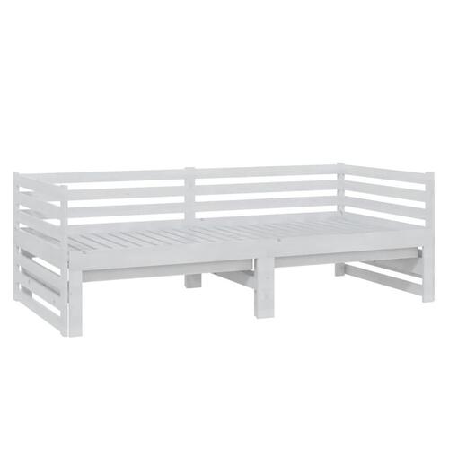 Daybed med udtræk 2x(90x200) cm massivt fyrretræ hvid