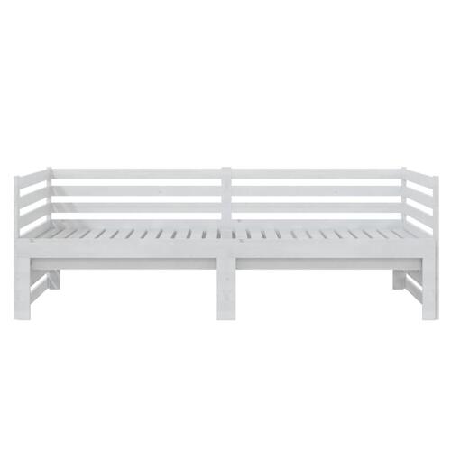 Daybed med udtræk 2x(90x200) cm massivt fyrretræ hvid
