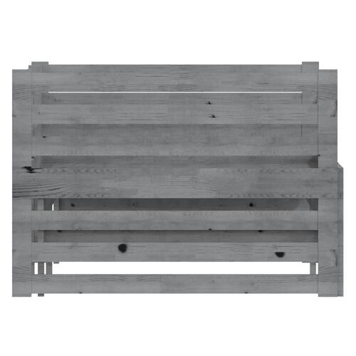 Daybed med udtræk 2x(90x200) cm massivt fyrretræ grå