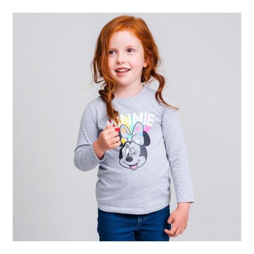 Langærmet T-shirt til Børn Minnie Mouse Grå 4 år