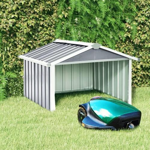 Garage til robotplæneklipper 92x97x63 cm galvaniseret stål grå
