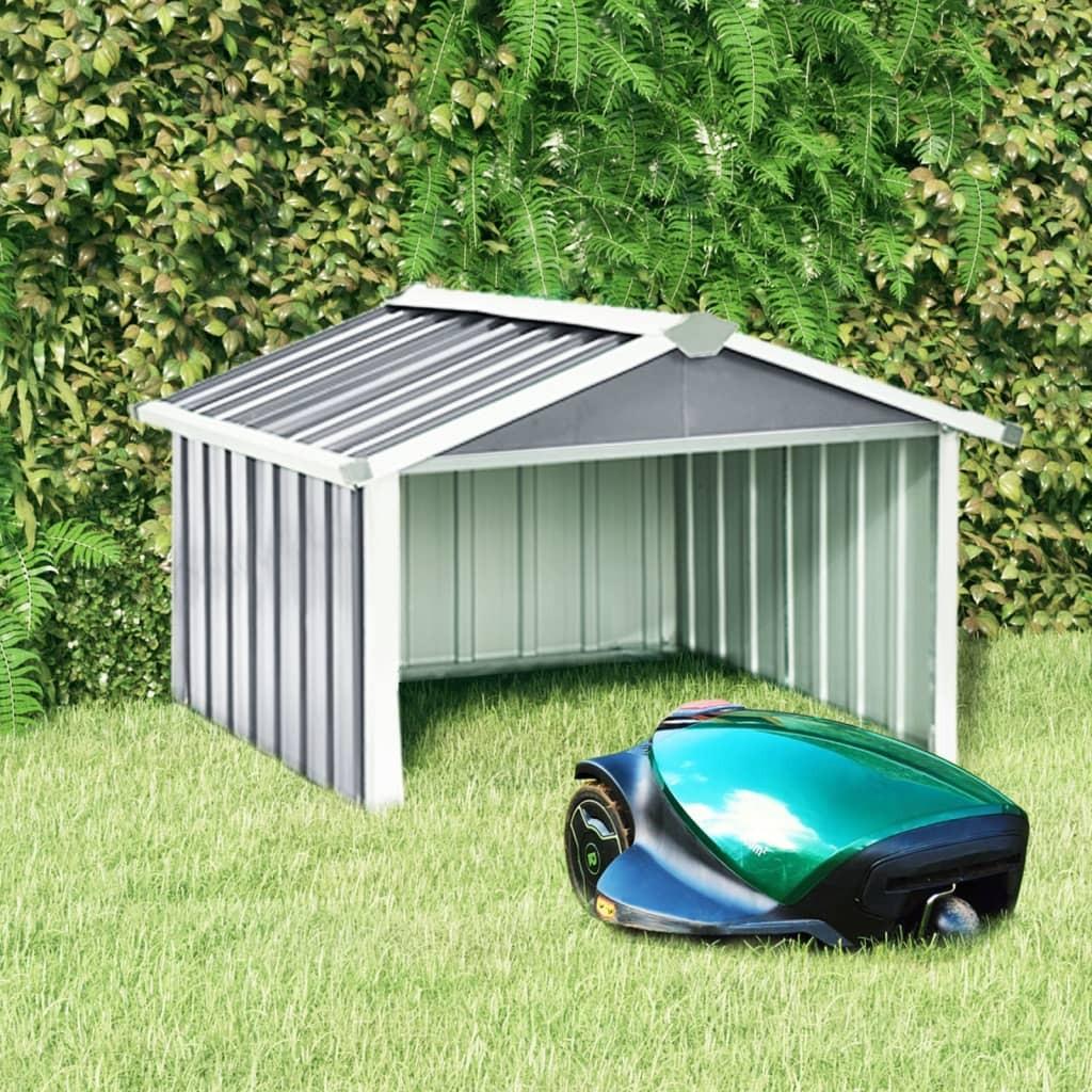 Garage til robotplæneklipper 92x97x63 cm galvaniseret stål grå