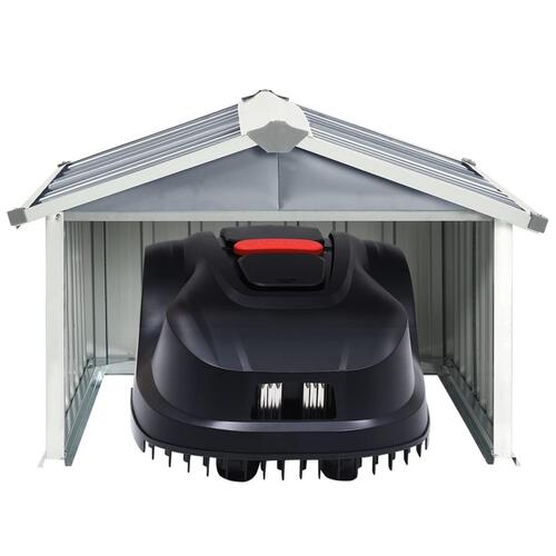 Garage til robotplæneklipper 92x97x63 cm galvaniseret stål grå