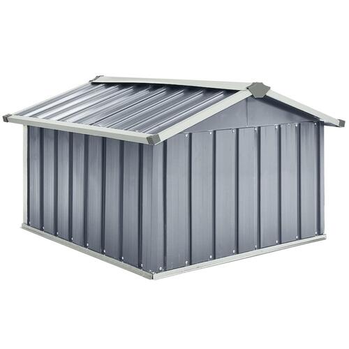 Garage til robotplæneklipper 92x97x63 cm galvaniseret stål grå