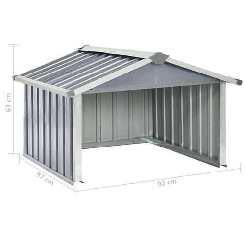 Garage til robotplæneklipper 92x97x63 cm galvaniseret stål grå
