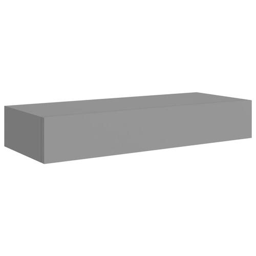 Væghylder med skuffer 2 stk. 60x23,5x10 cm MDF grå