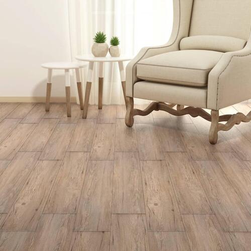 Selvhæftende PVC-gulvplanker 5,21 m² 2 mm egetræ brun