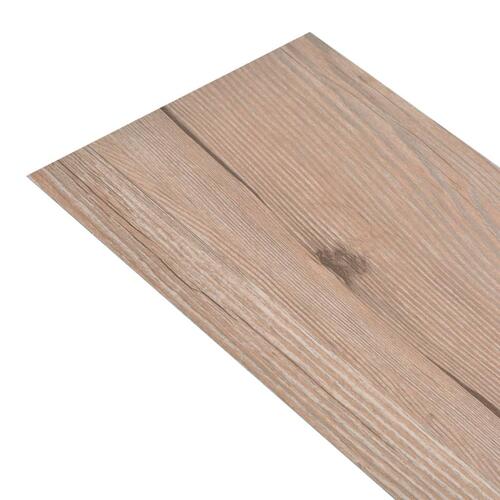 Selvhæftende PVC-gulvplanker 5,21 m² 2 mm egetræ brun