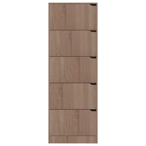 Skoskab med 5 låger 59x24x167 cm spånplade sonoma-eg