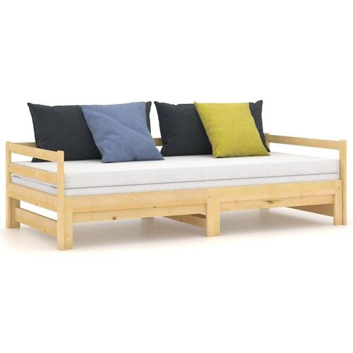 Daybed med udtræk 2x(90x200) cm massivt fyrretræ