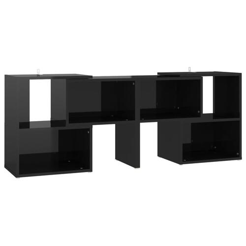 Tv-bord 104x30x52 cm konstrueret træ sort højglans