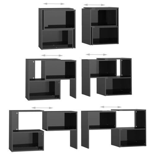 Tv-bord 104x30x52 cm konstrueret træ sort højglans