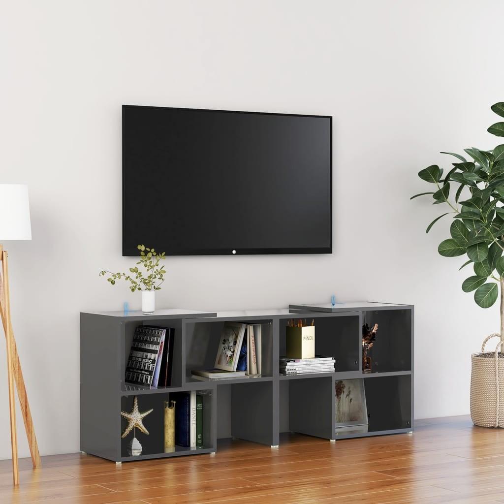 Tv-bord 104x30x52 cm konstrueret træ grå højglans