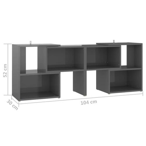 Tv-bord 104x30x52 cm konstrueret træ grå højglans