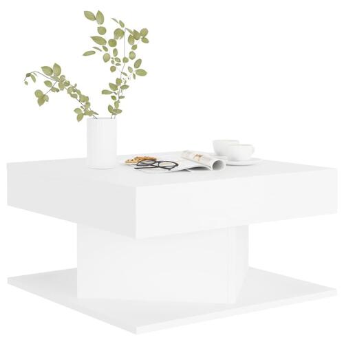 Sofabord 57x57x30 cm konstrueret træ hvid
