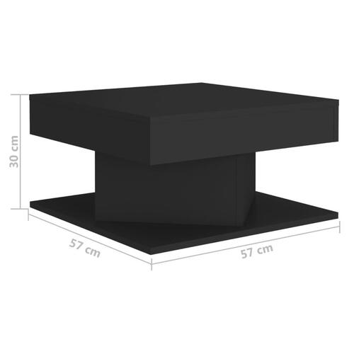 Sofabord 57x57x30 cm konstrueret træ sort