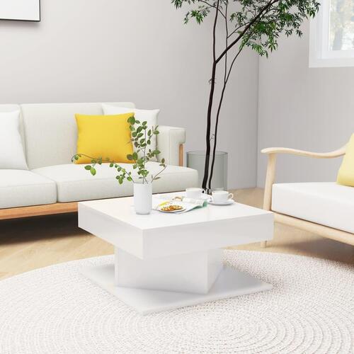 Sofabord 57x57x30 cm konstrueret træ hvid højglans
