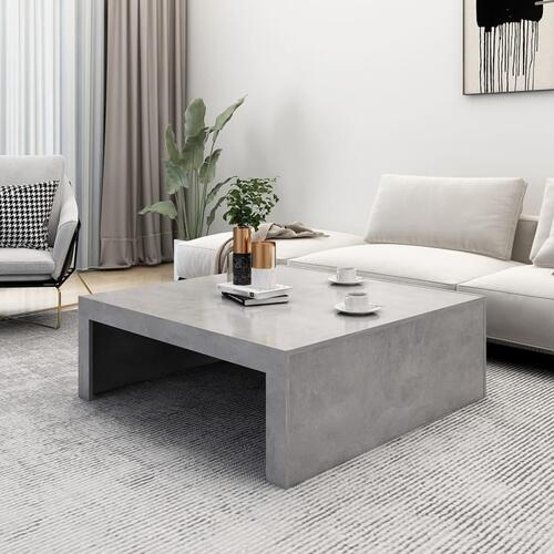 Sofabord 100x100x35 cm konstrueret træ betongrå