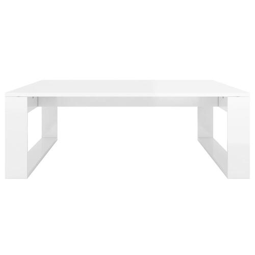 Sofabord 100x100x35 cm konstrueret træ hvid højglans