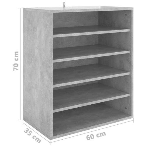 Skoskab 60x35x70 cm spånplade betongrå