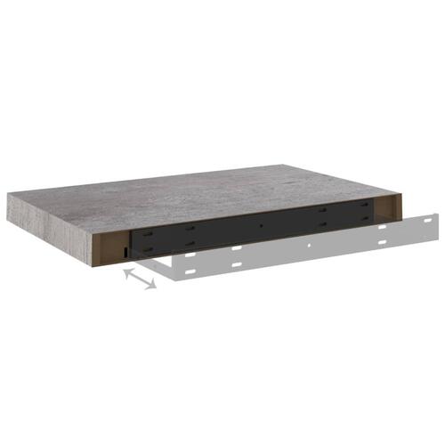 Væghylde 50x23x3,8 cm MDF betongrå
