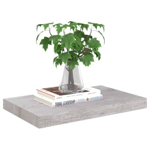 Væghylder 2 stk. - 50×23×3,8 cm i MDF, betongrå