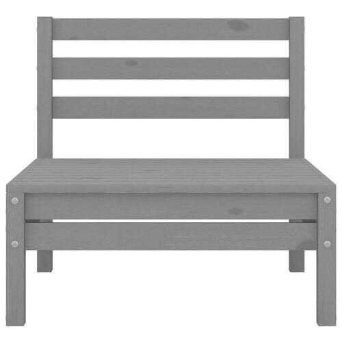 Midtermodul til havesofa massivt fyrretræ grå
