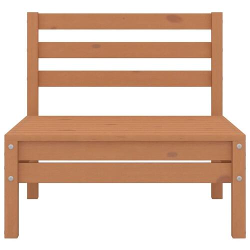 Midtermodul til sofa massivt fyrretræ gyldenbrun