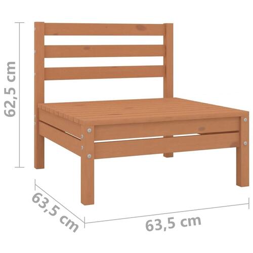 Midtermodul til sofa massivt fyrretræ gyldenbrun