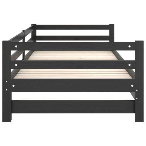 Daybed med udtræk 2x(90x200) cm massivt fyrretræ sort