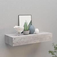 Væghylde med skuffe 60x23,5x10 cm MDF betongrå