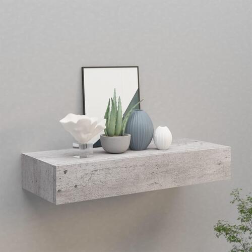 Væghylde med skuffe 60x23,5x10 cm MDF betongrå