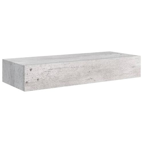 Væghylde med skuffe 60x23,5x10 cm MDF betongrå