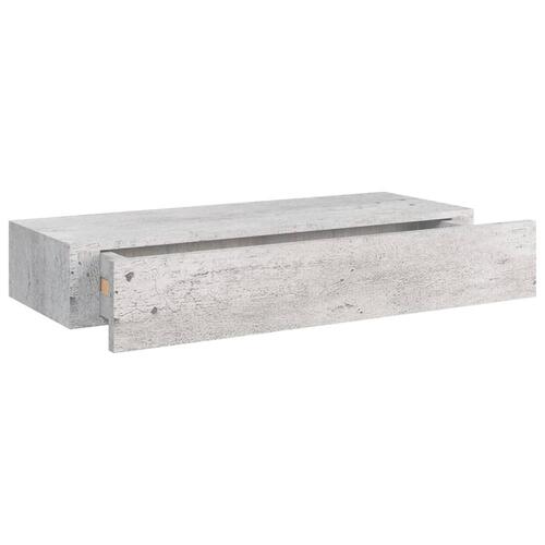 Væghylde med skuffe 60x23,5x10 cm MDF betongrå