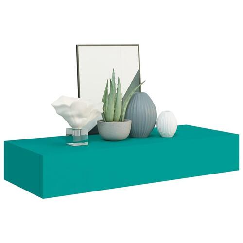 Væghylder med skuffer 2 stk. 60x23,5x10 cm MDF blå