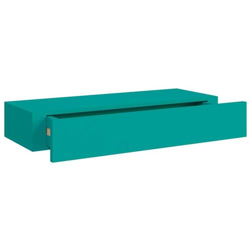Væghylder med skuffer 2 stk. 60x23,5x10 cm MDF blå