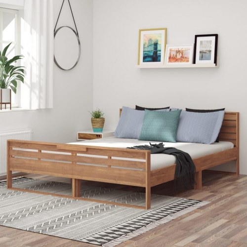 Sengestel 160x200 cm massivt teaktræ