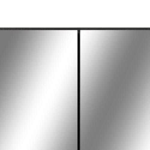 Badeværelsesskab med spejl + LED 80x15x60 cm MDF sort