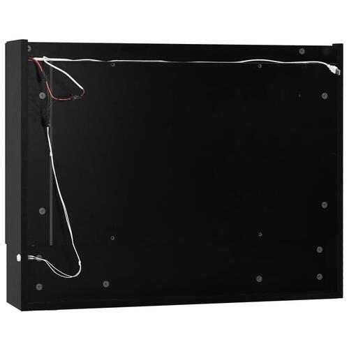 Badeværelsesskab med spejl + LED 80x15x60 cm MDF sort
