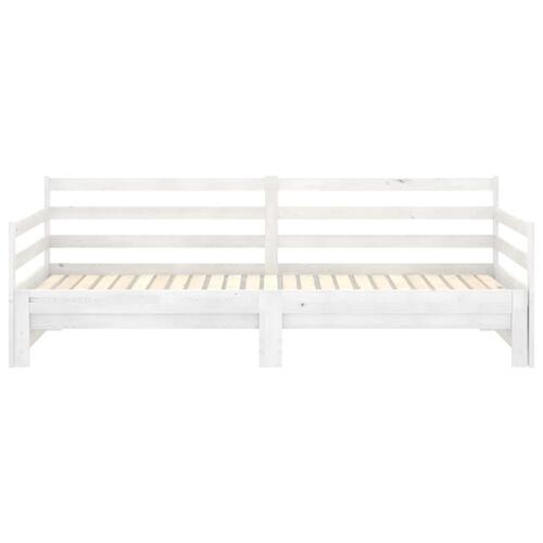 Daybed med udtræk 2x(90x200) cm massivt fyrretræ hvid