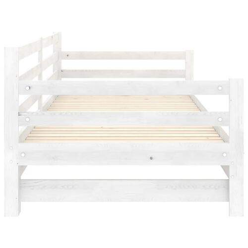 Daybed med udtræk 2x(90x200) cm massivt fyrretræ hvid