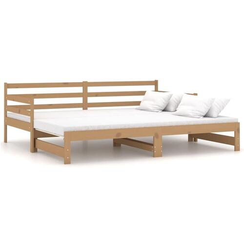 Daybed med udtræk 2x(90x200) cm massivt fyrretræ gyldenbrun