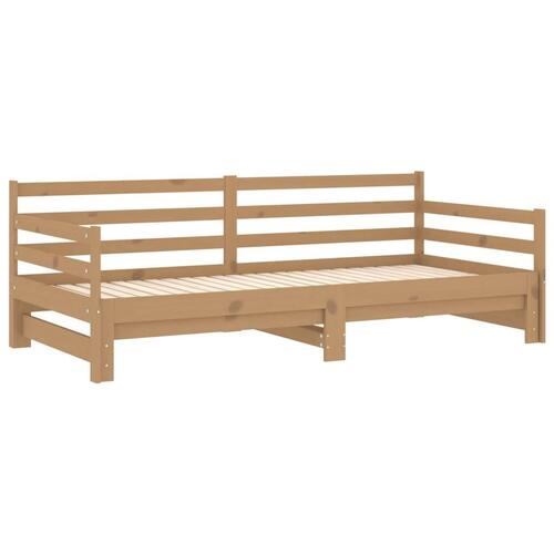Daybed med udtræk 2x(90x200) cm massivt fyrretræ gyldenbrun